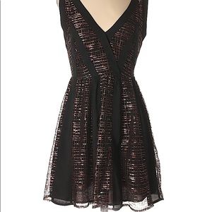 Black and gold cocktail dress